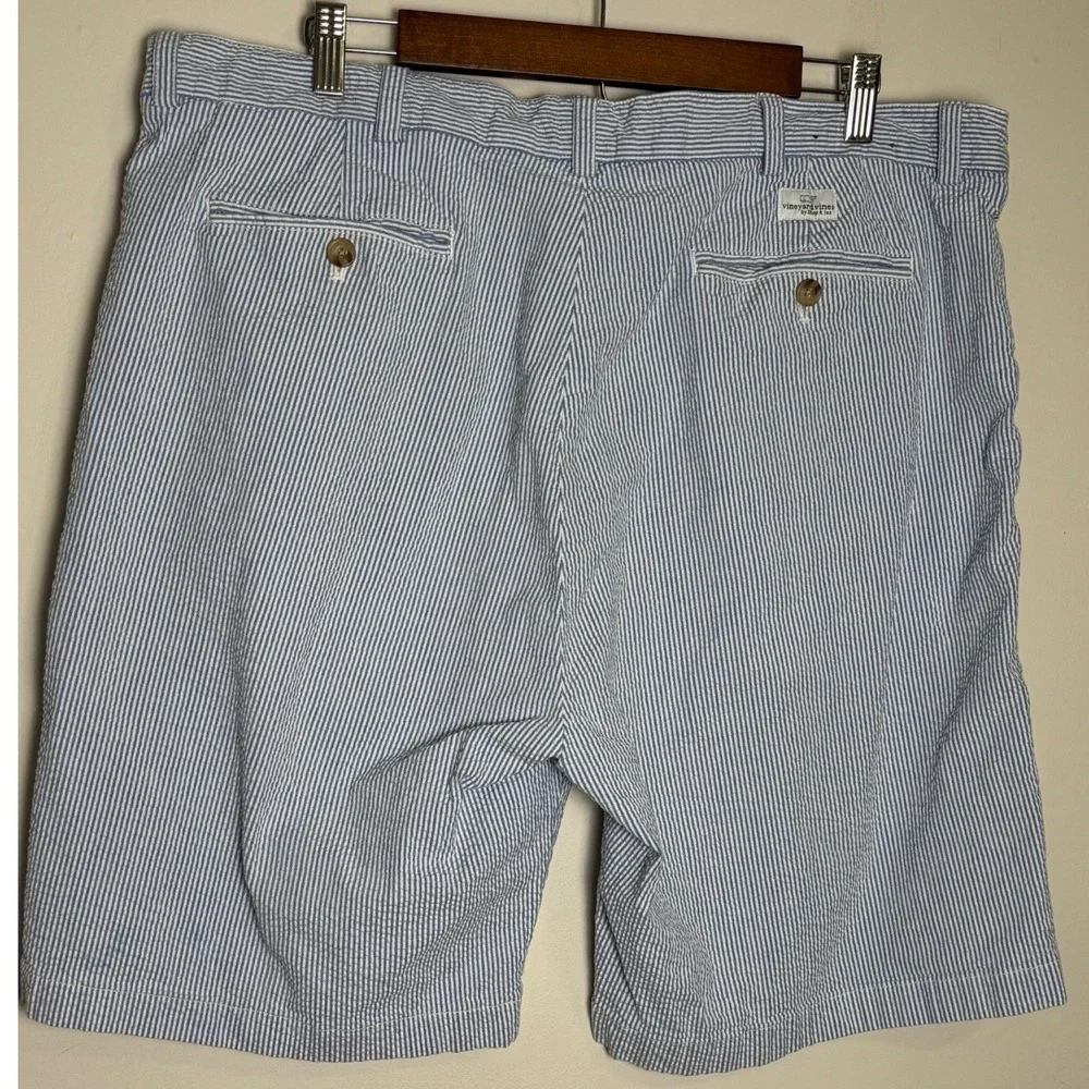 Vineyard Vines Mens Seersucker Club Shorts 40 Preppy Coastal Resort Cotton Blend